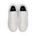 Leather Low-Top Sneakers — White Casual Men’s Shoes with Gold Monogram Accent